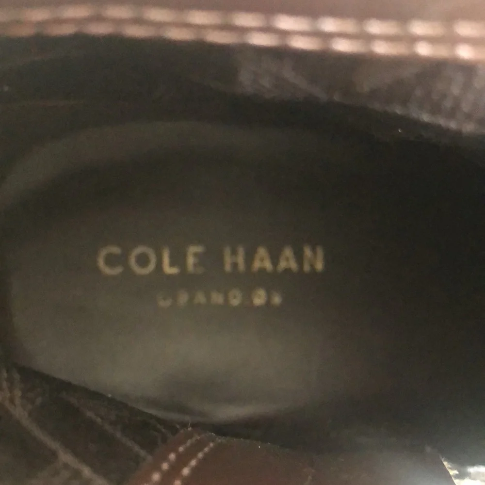 Cole Haan Elsie Tan Suede Tassle Wedge Ankle Boots Size 8